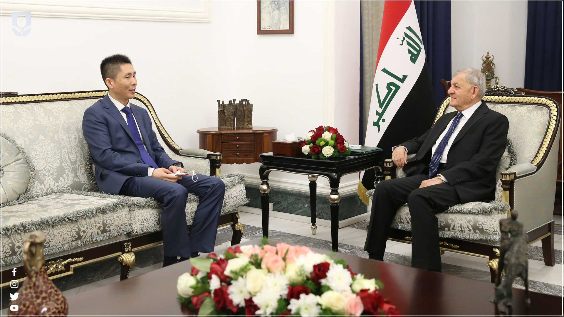 رئيس الجمهورية في استقبال السفير الصيني لدى العراق السيد تسوي وي 