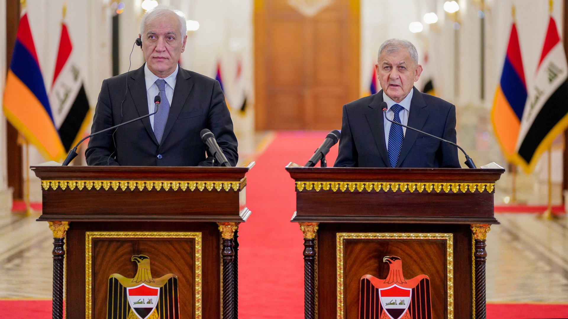 الرئيسان العراقي والأرميني يعقدان مؤتمرا صحفيا