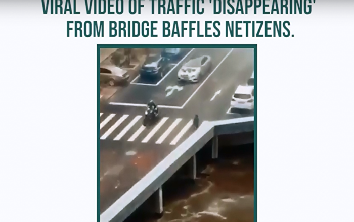 فيديو.. جسر "يبتلع" حركة المرور 