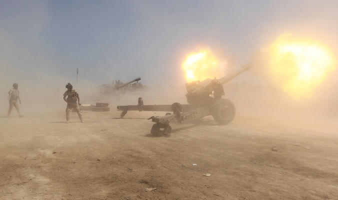 تدمير مقر قيادة داعش شمال الفلوجة