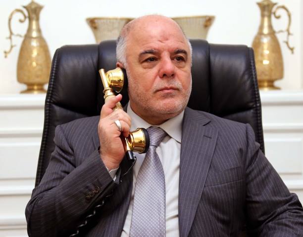 العبادي يجري إتصالاً هاتفياً مع الرئيس الايراني حسن روحاني