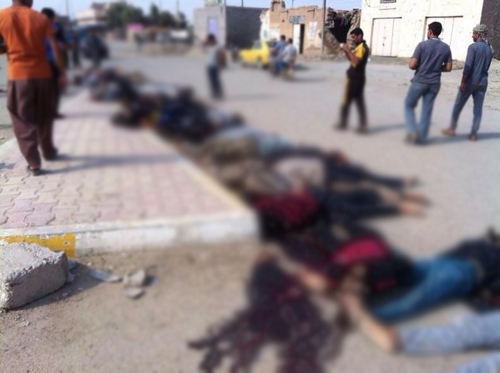 صورة لعملية إعدام سابقة نفذها داعش الإرهابي بحق ابناء ألبونمر 