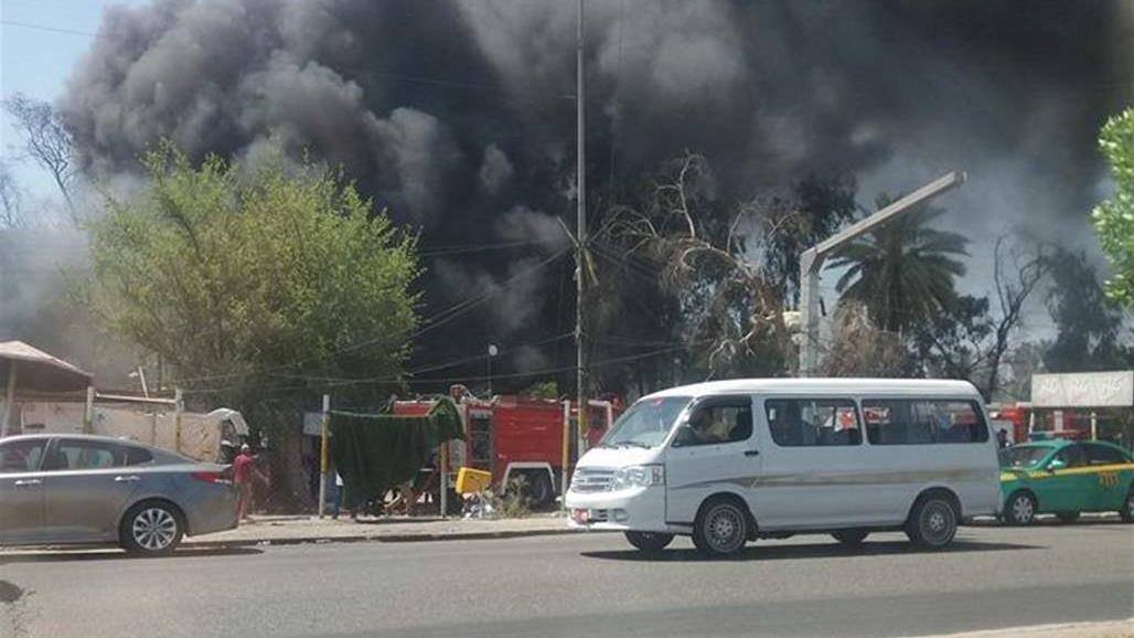بعد التهامه 20 سيارة.. اخماء حريق مقابل مستشفى اليرموك
