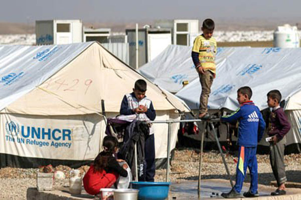 احد مخيمات النازحين بالقرب من الموصل