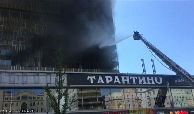 اندلاع حريق بناطحة سحاب في موسكو