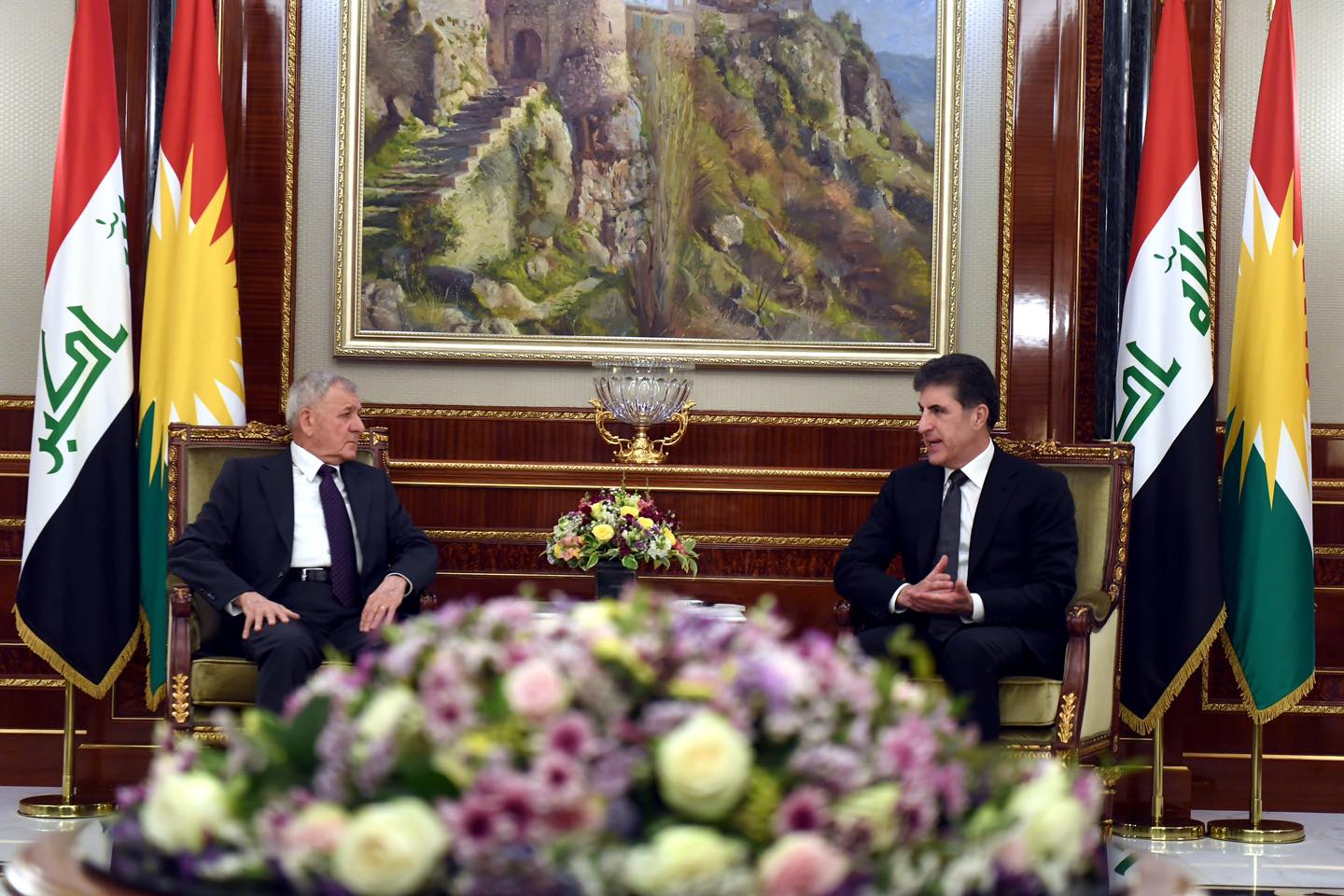 رئيس الجمهورية يلتقي رئيس إقليم كوردستان 