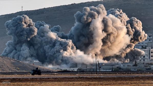 طائرات التحالف الدولي تقصف مواقع الارهابيين في كوباني