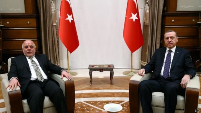 العبادي وأردوغان يبحثان تعزيز الحوار بين البلدين وإزالة التوترات