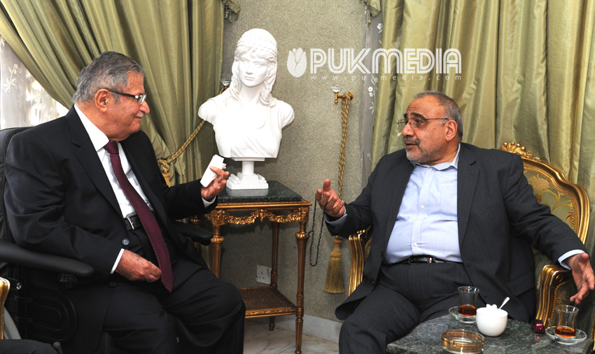 عبدالمهدي: الرئيس مام جلال رمز عظيم يمثل تاريخ ارادة امة
