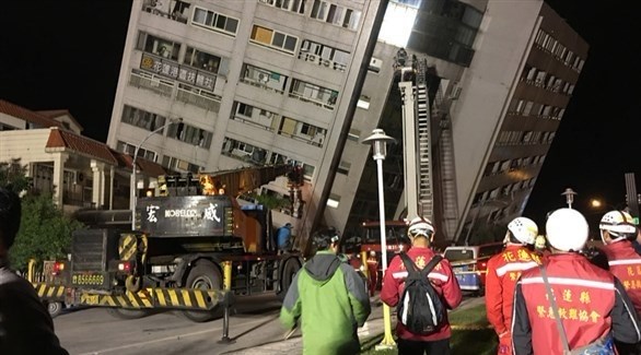 مصرع 4 واصابة 225 في زلزال تايوان 
