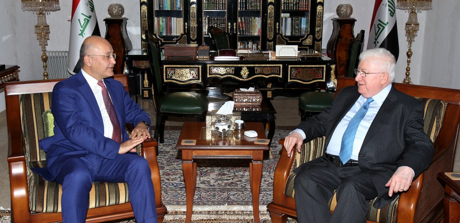 رئيس الجمهورية يبحث الاوضاع الامنية والسياسية مع برهم صالح