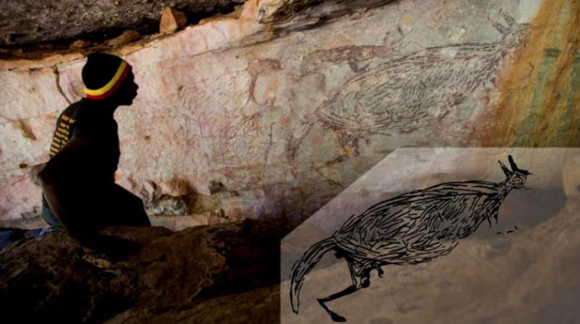 أقدم قطعة فن صخرية لحيوان الكنغر عمرها 17300 عام