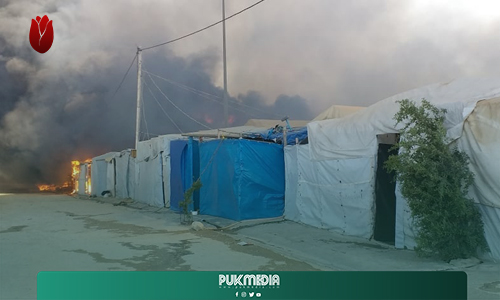 اندلاع حريق في مخيم للنازحين الايزيديين 