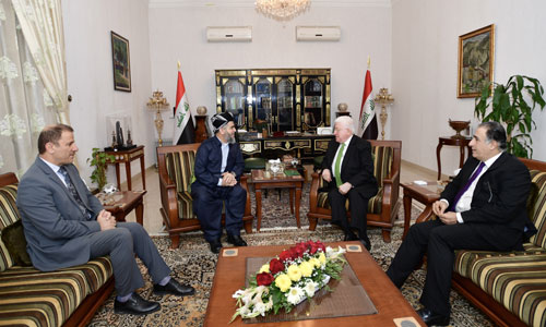 الرئيس معصوم يبحث مع علي بابير حل المشاكل بين بغداد واربيل