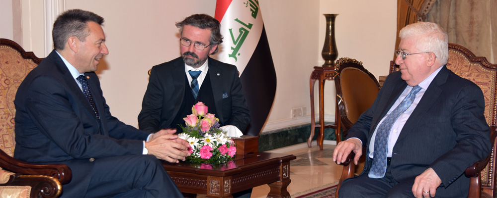 رئيس الجمهورية يؤكد أهمية استمرار الدعم الدولي للعراق