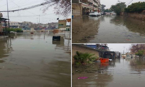 فيضان يغرق شوارع بغداد