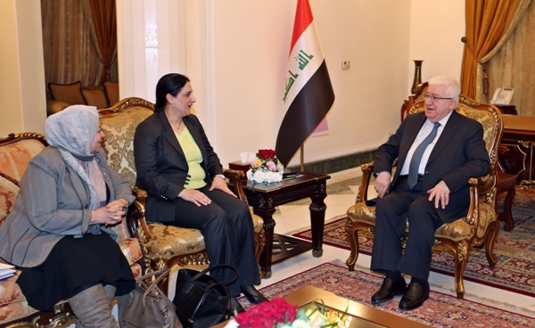 رئيس الجمهورية يلتقي بحقوق الانسان في بغداد