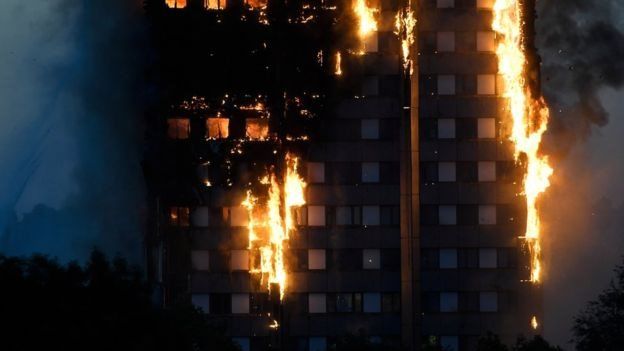 حريق هائل يلتهم برجا سكنيا من 27 طابقا في لندن