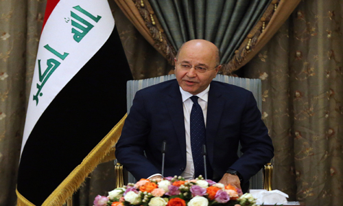 الرئيس برهم صالح يتلقى برقية تهنئة من محافظ كربلاء