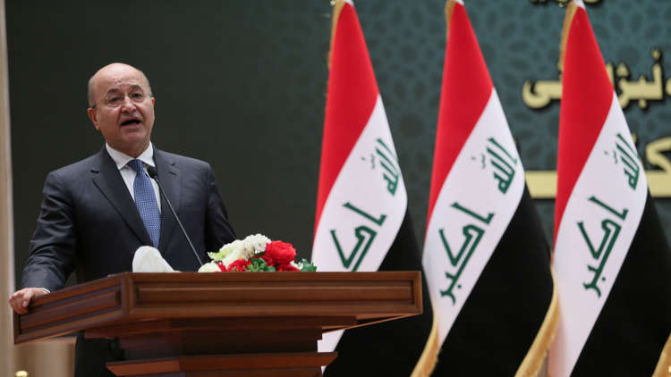 الرئيس برهم صالح يؤكد اهتمام العراق بتعزيز العلاقات مع ابو ظبي