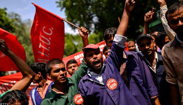 فقط 180 مليون عامل هندي يضربون عن العمل!