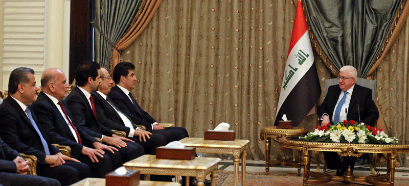 الرئيس معصوم يؤكد على ضرورة تنشيط الزيارات بين اربيل وبغداد