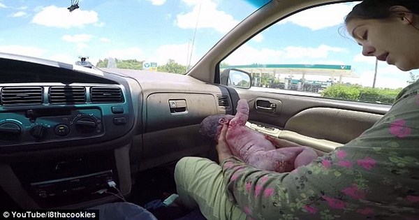 سيدة تضع مولودها بالسيارة على الطريق السريع