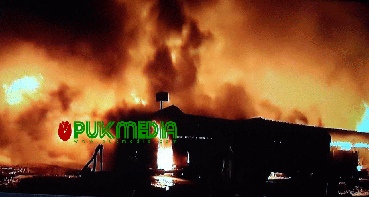 اندلاع حريق هائل في مستودعات تانجرو