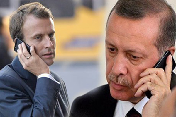 إيمانويل ماكرون ونظيره التركي رجب طيب اردوغان