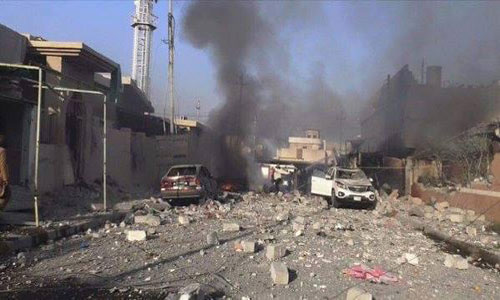 قصف عشوائي لداعش على المدنيين في الموصل 