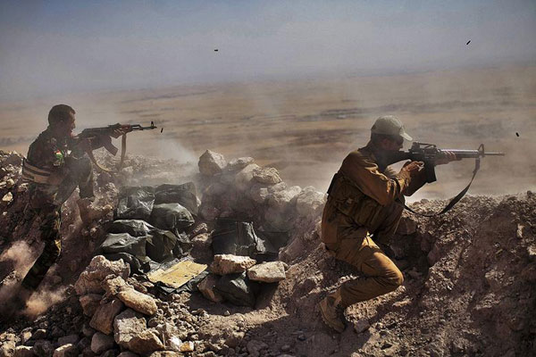 القوات الكوردية تقتل 100 داعشي بشنكال