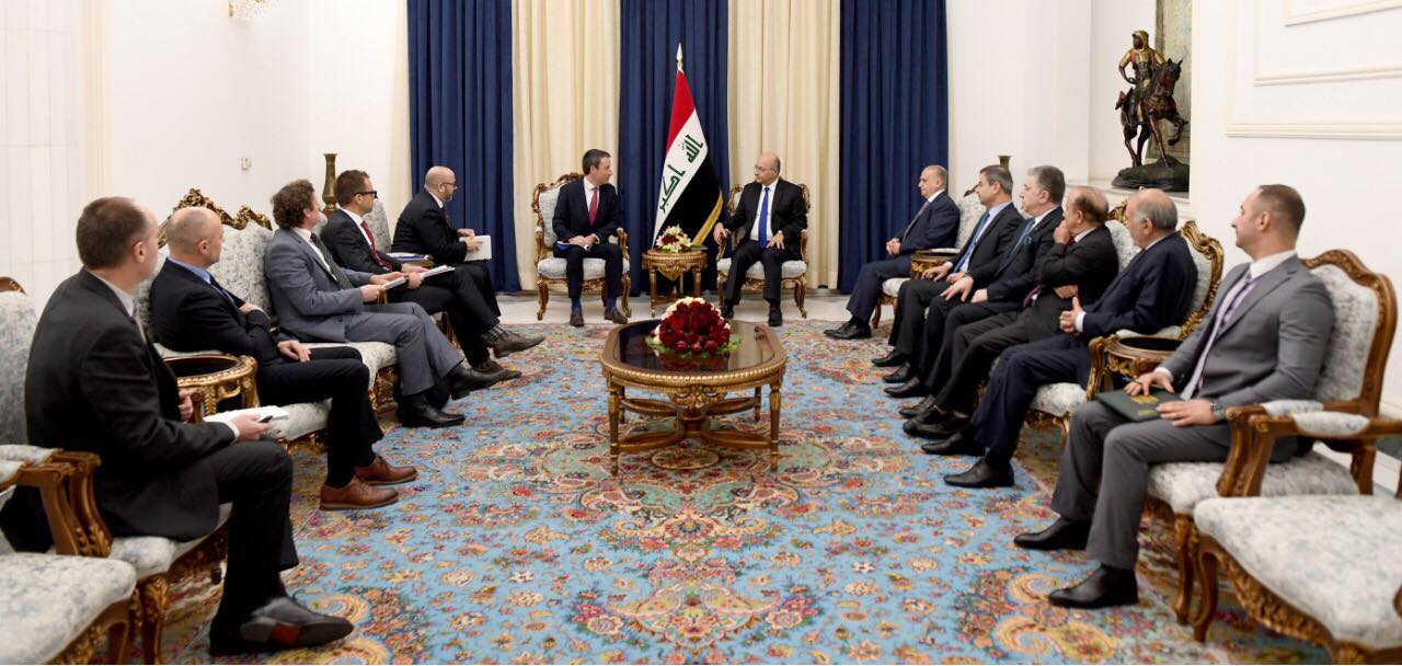 رئيس الجمهورية يؤكد أهمية مساهمة بلجيكا في إعمار العراق 