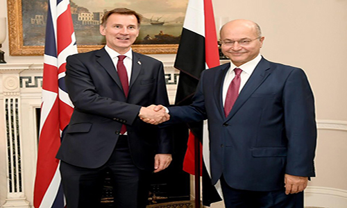 رئيس الجمهورية يؤكد رغبة العراق بتطوير علاقاته مع بريطانيا