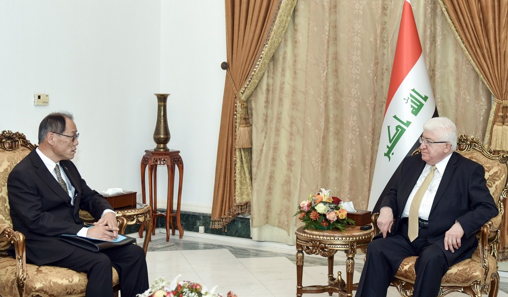 الرئيس معصوم يؤكد اهمية مساهمة اليابان في إعمار العراق