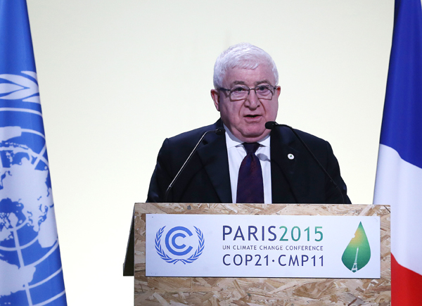 الرئيس معصوم في قمة المناخ: وضعنا استراتيجية وطنية للطاقة إلى 2030