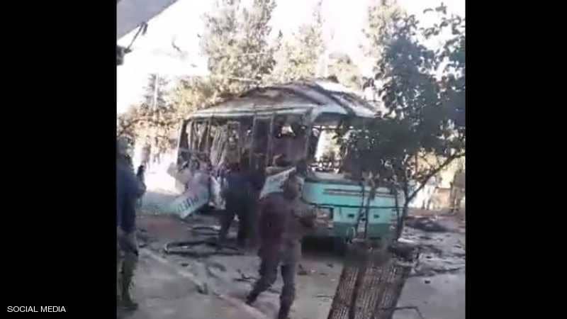 شهداء وجرحى بانفجار حافلة في عفرين 