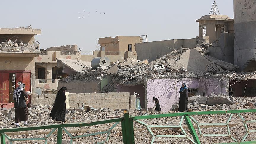 اثار الدمار الذي خلفته المعارك في الموصل