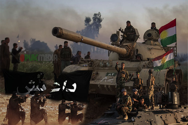 قوات البيشمركة تقاتل داعش في كركوك