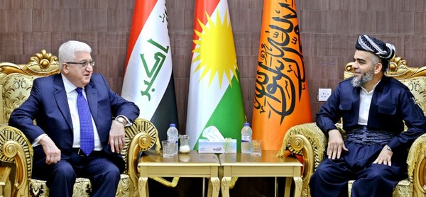 الرئيس معصوم يلتقي علي بابير امير الجماعة الاسلامية في كوردستان