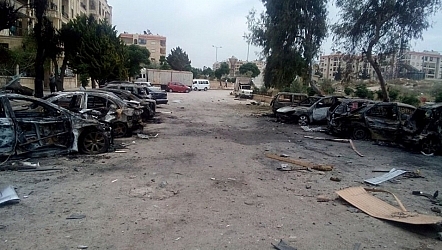  سيارات محترقة في حلب