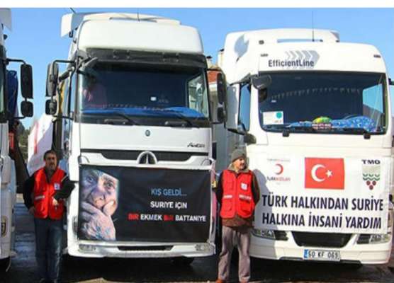 54 قافلة مساعدات دخلت سوريا من تركيا والاردن