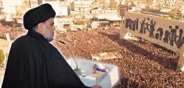 الصدر يشارك في تظاهرة ساحة التحرير وسط بغداد