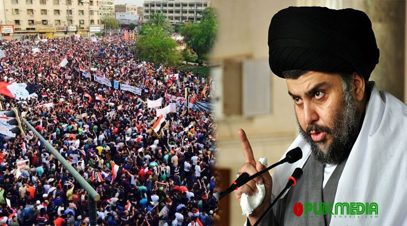 الصدر يصل الى بغداد والمتظاهرين يتجمعون في ساحة التحرير 