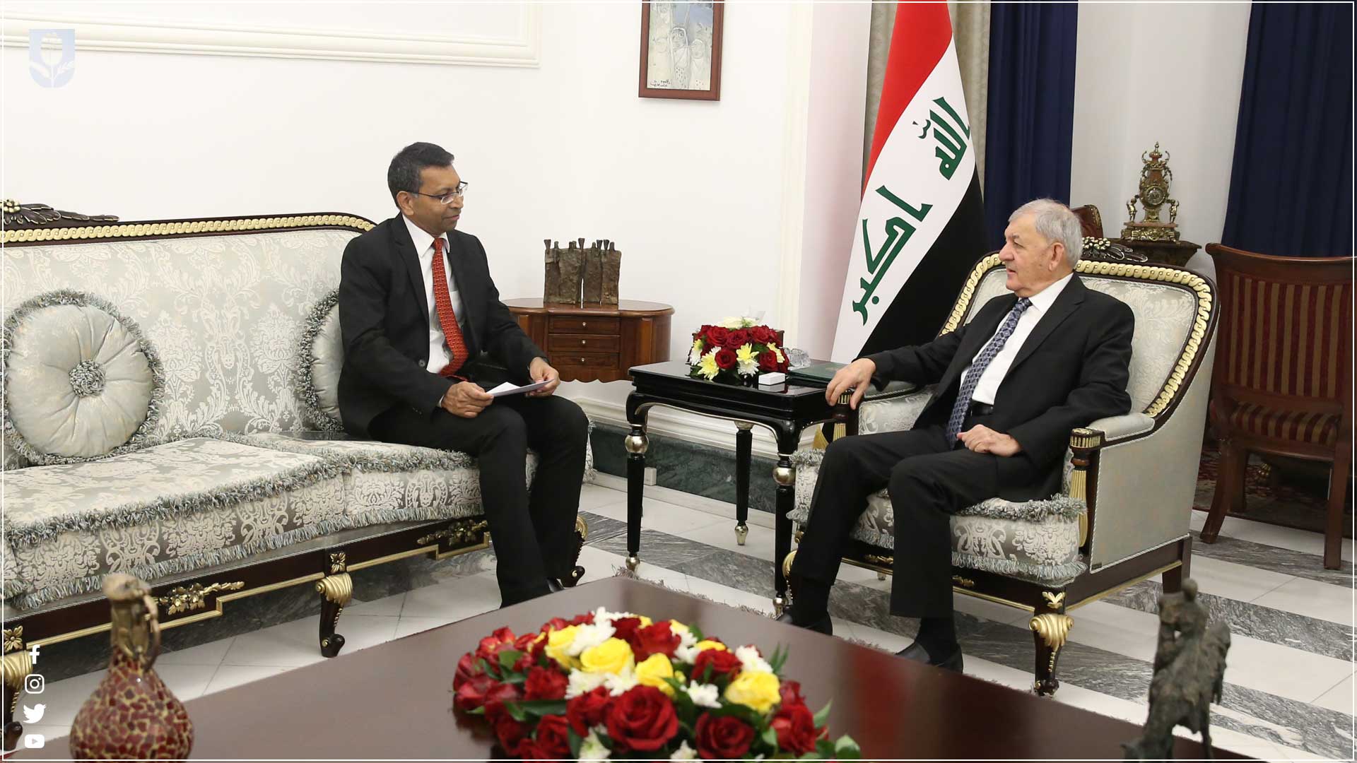 رئيس الجمهورية يؤكد رغبة العراق بتعزيز العلاقات الثنائية مع الهند  