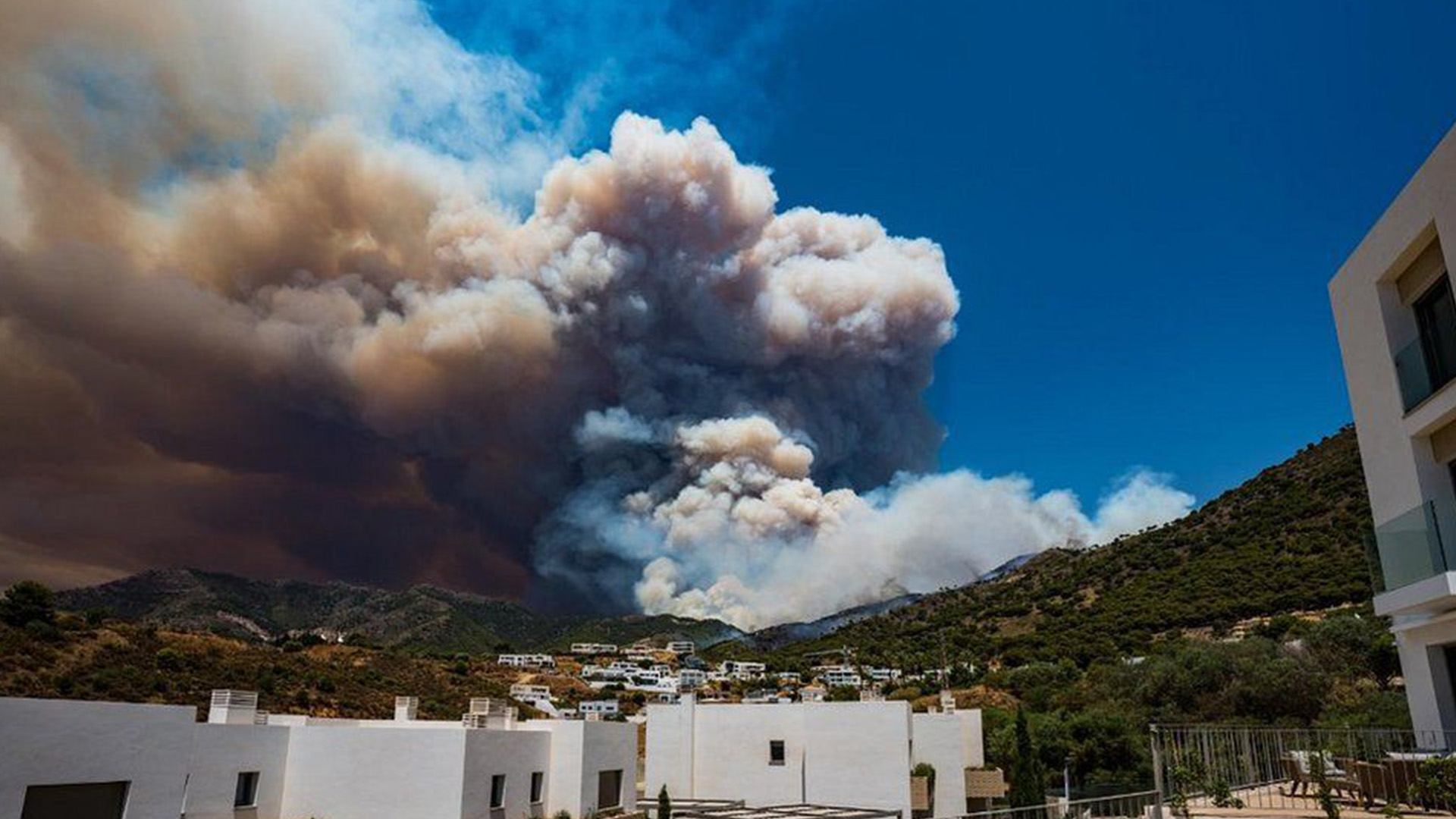  Southern Spain: Fires in the Mijas hills are not far from holiday homes - Photo Credit; BBC / Ashley Baker 