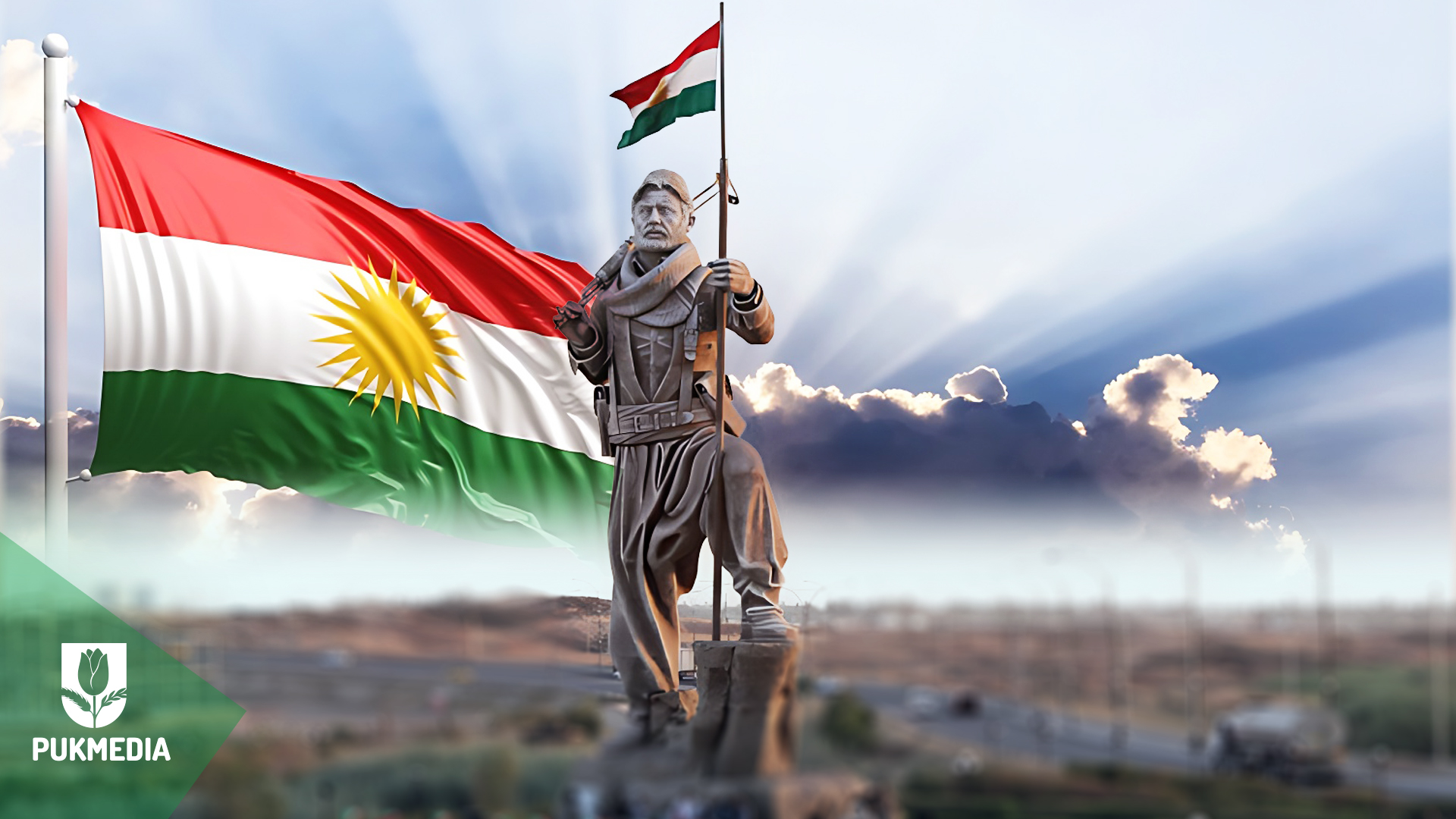  Kirkuk and Kurdistan flag.