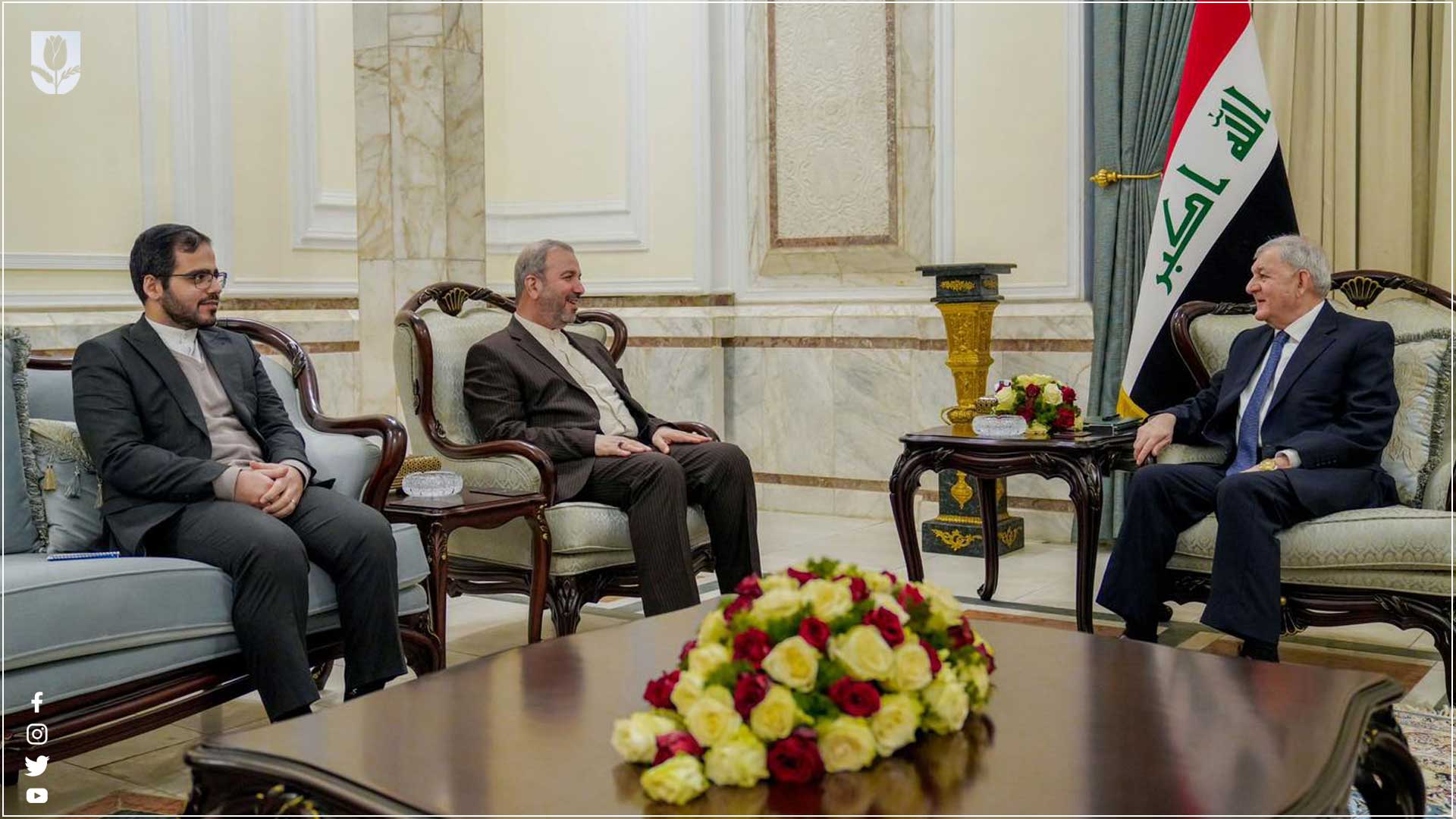  Iraqi President with the Iranian ambassador at Salam Palace.