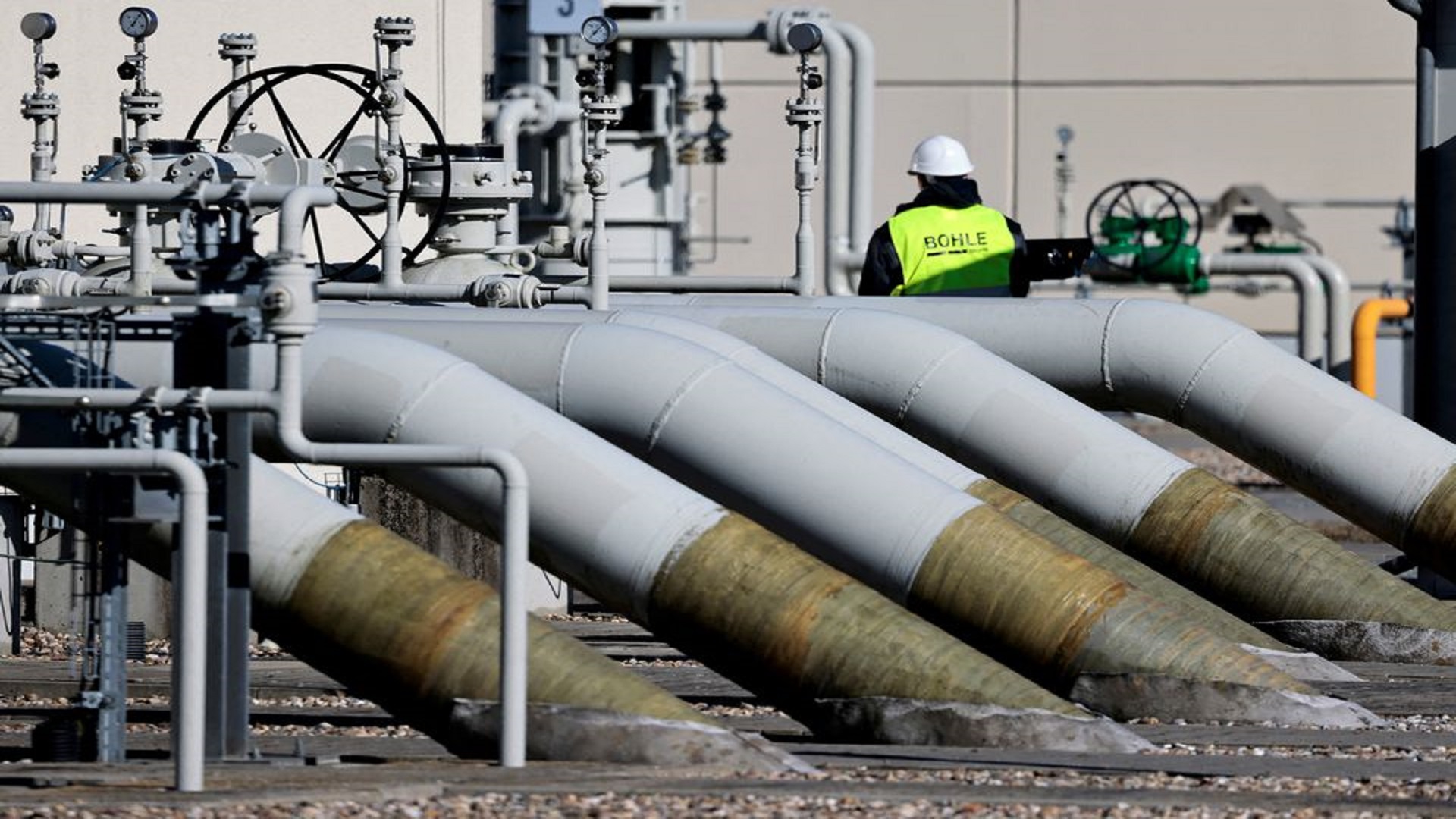 Pipes at the landfall facilities of the 'Nord Stream 1' gas pipeline are pictured in Lubmin, Germany, March 8, 2022. REUTERS/Hannibal Hanschke//File Photo