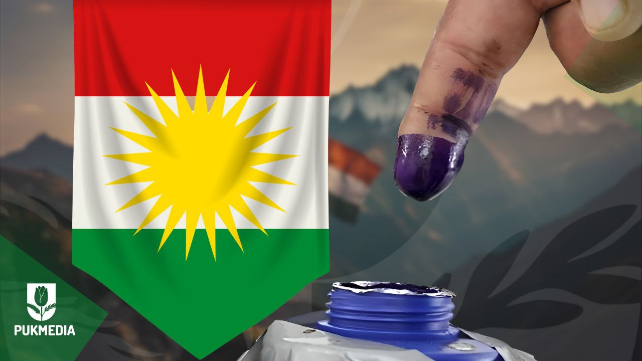  voting and the Kurdistan flag on the left.