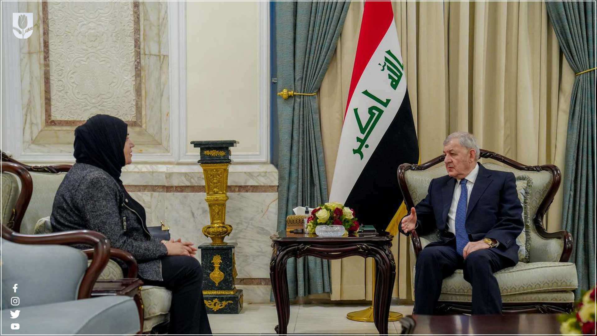  Iraqi President with the finance minister at Salam Palace.